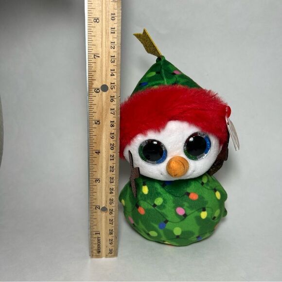 NWT TY Beanie Boos GARLAND the Christmas Tree Snowman Glitter Eyes - Picture 2 of 8